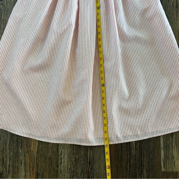 Vtg Lindsey Blake Petites Secretary Day Dress Sz 6P Soft Pink White Stripe Geek - Picture 3 of 10